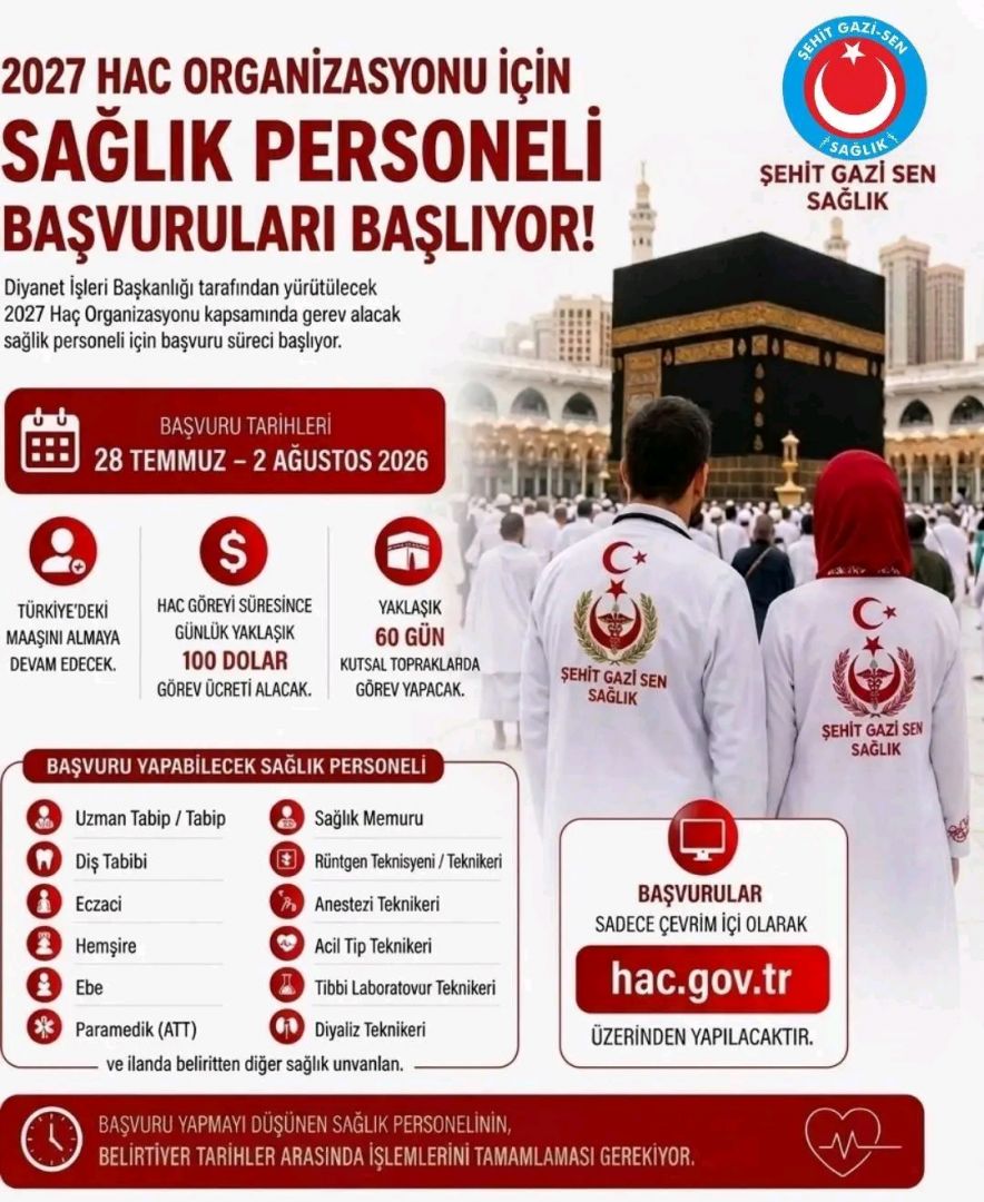Sağlık Personeli Hac Başvuruları Başlıyor 