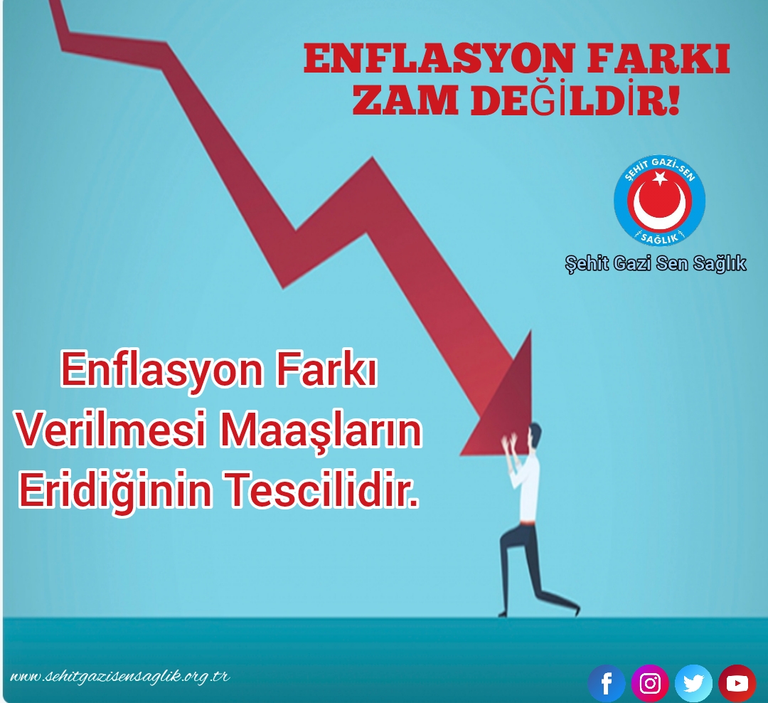 ENFLASYON FARKI AYLIK OLARAK MAAŞLARA YANSITILSIN!